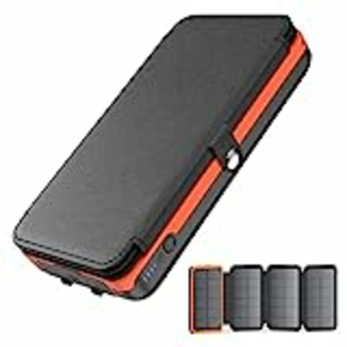 Vendo BRENCIL Power Bank Solar 27000mAh - Cargador Solar 22.5W Carga Rápida Cargador Portátil de Teléfono con 4 Paneles Solares y Linterna para Teléfonos y Tabletas Camping