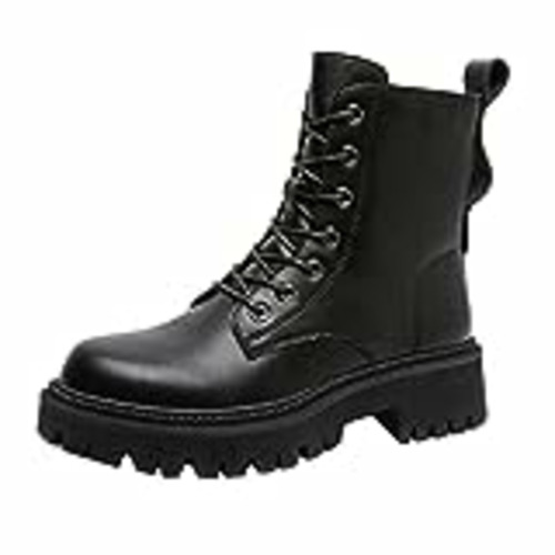 Vendo 2022 Botas de Combate con Cordones Mujer Botas Militar Botas Clasicas Adulto Ankle Boot Punk gótico Botín de Piel Botas de Cuero Botas Martin Plataforma Zapatos de Vestir de tacon bajo Talla grande