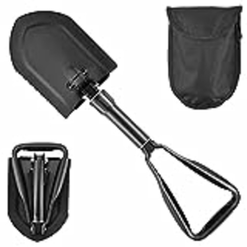Vendo Pala Plegable 58 cm, Pala Supervivencia Extra Estable de Acero al Carbono de Alta Resistencia con Bolsa de Transporte, Pala Militar Traje para Senderismo al Aire Libre, Caza,Expedición(Negro)
