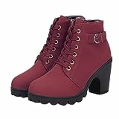Vendo 2022 Botines Cordones Mujer Zapatos de Cuña Botas de de tacón alto Agua Tacon Ancho Moda Otoño Invierno Comodos Botas de Nieve Antideslizante Impermeable Boots cremallera cordón vintage fiesta
