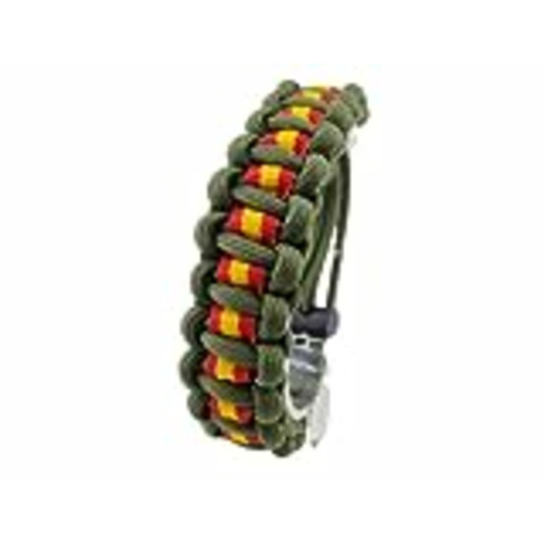 Vendo Pulsera de ESPAÑA AJUSTABLE, talla 13 a 22, nuevo modelo 2020, de paracord, VERDE ARMY