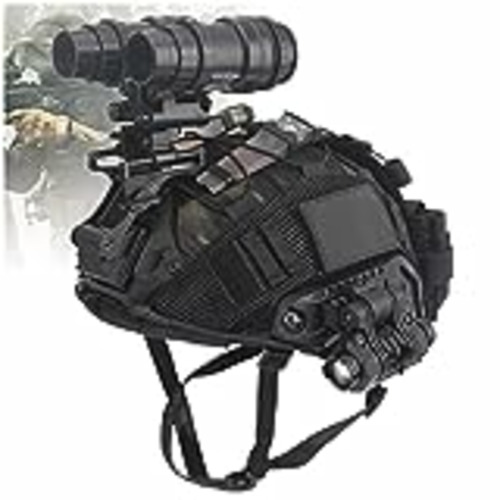 Vendo Roolina Casco Táctico para Airsoft Paintball, Militar Fuerzas Táctica Visión Nocturna Modelo Linterna Luces Señal Gafas Protección Casco para Airsoft Paintball Rápido Caza Tiro Equipo Tiro