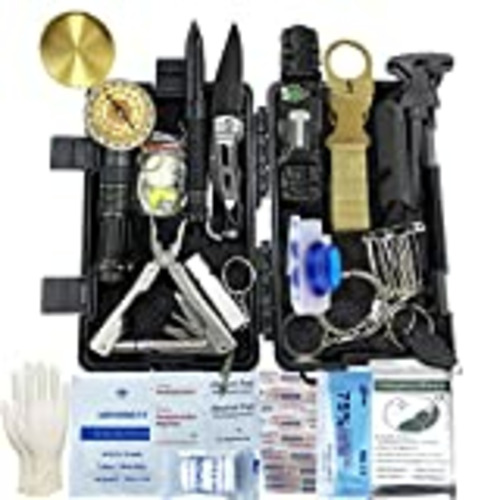 Vendo Kit de Supervivencia, 24 en 1 Multifuncional Equipo de Botiquín Primeros Auxilios profecional, Regalos Ideales de Navidad y cumpleaños para Hombres para Viajar Caminar Acampar