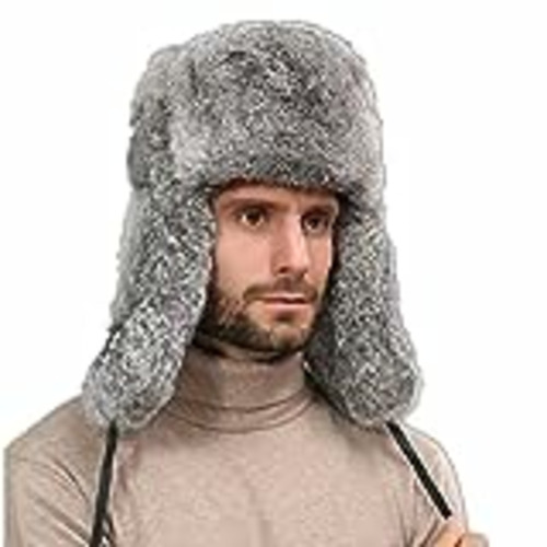 Vendo CGQJSDYP Sombrero de invierno ruso unisex, sombrero de aviador de invierno para hombre, sombrero de Ushanka ruso con orejeras, gorra cortavientos, gris, L