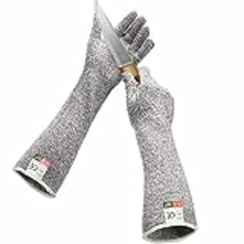 Vendo GRSTREE Guantes resistentes a los cortes de alambre de acero inoxidable, manga anticorte de alto rendimiento nivel 5, certificado EN388, XS
