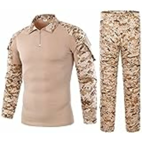 Vendo Uugood Camisas Airsoft para Hombre Pantalones Multicam Camisa de Combate Táctico y Set de Pantalones Camuflaje BDU Uniforme Militar Conjuntos de Paintball, Desierto, 3XL