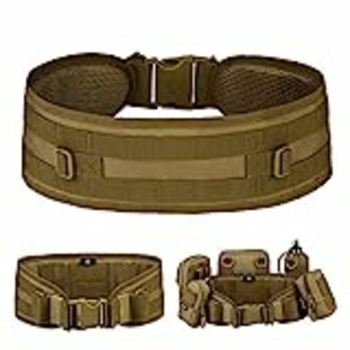 Vendo HUNTVP Cinturón Táctico Cinturón Ajustable Molle Bolso de Cintura Militar de Nailon Impermeable para Guardia Policía Seguridad Caza Senderismo Trekking al Aire Libre, Marrón