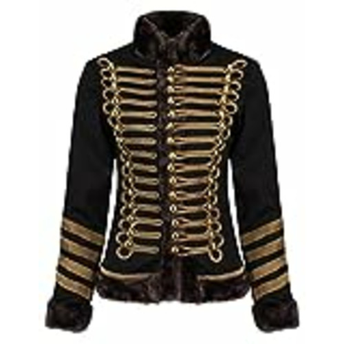 Vendo Ro Rox Chaqueta Desfile Militar para Mujer con Piel Sintética - Negro & Marrón (3XL)