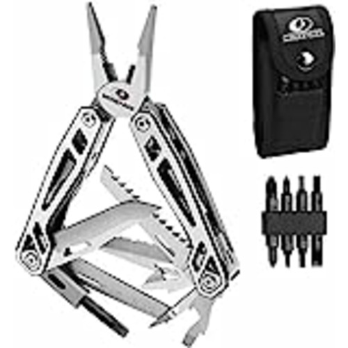 Vendo Mossy Oak Alicates Multifunción, Herramienta Multifunción 21 en 1, Multiherramienta con Alicates Cuchillo Plegable, Reparación de Senderismo de Camping, Incluye Bolsa Portátil