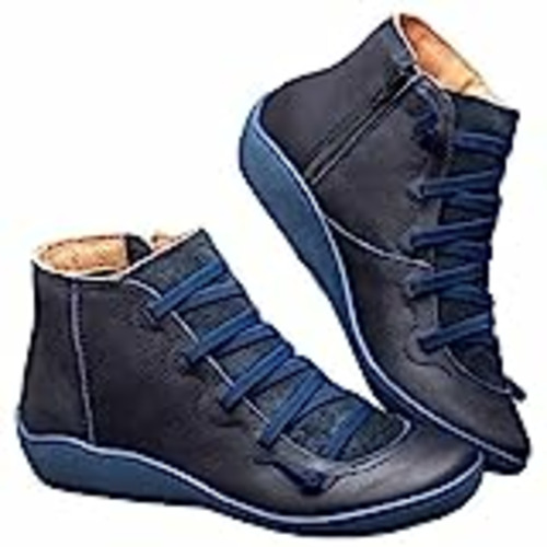 Vendo UMore Mujer Botas,Mujer Botines de Cuero Otoño Invierno Vintage Botines Mujer con Cordones Zapatos de Mujer Botas Cómodas de tacón Plano Cremallera Bota Corta Casual…