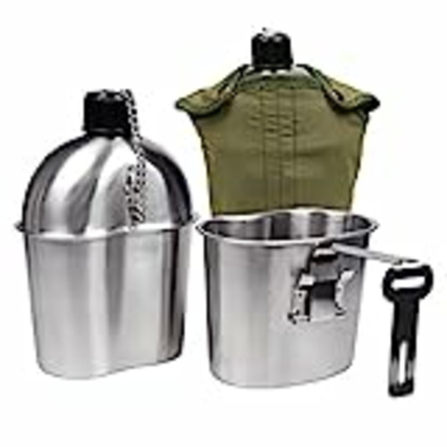 Vendo Goetland Juego de Cantimplora Acero Inoxidable Cantina Cantimplora WWII Cantimplora Militar Estadounidense 1L con Copa de 0.5L Funda de Nailon G.I.