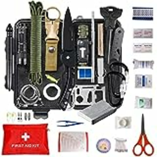 Vendo Jooheli Kit de Supervivencia 33 en 1, Kit Paquete de Supervivencia y Botiquín de Primeros Auxilios, Equipo de Supervivencia con Manta de Emergencia Pulsera de Paracord, para Acampada Viajar Senderismo