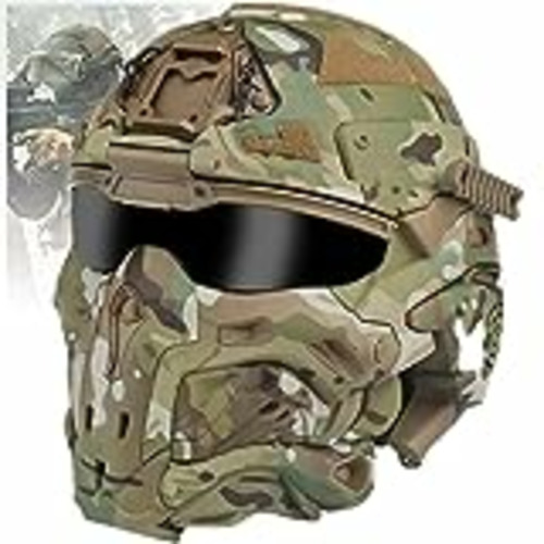 Vendo Roolina Casco Táctico Multiusos, Ejército Militar Estilo Cabeza Seguridad Proteger Gafas Protección Auricular Casco Seguridad Traje para CS Airsoft Paintball Rápido Casco Disparo Caza
