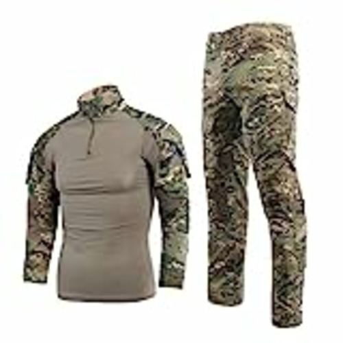 Vendo Airsoft Traje de Camuflaje para Hombre Paintball Combat Camiseta Pantalones tácticos de Manga Larga con Cremallera 1/4 Traje Militar al Aire Libre Camuflaje Ropa de Caza BDU, CP, S