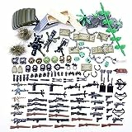 Vendo WangSiwe Mecotecn, Juego de Armas Personalizadas de Juguete Militar de 150 Piezas con Casco Y Paracaídas para Figuras de Mini Soldado, Bloques de Construcción, Compatible con