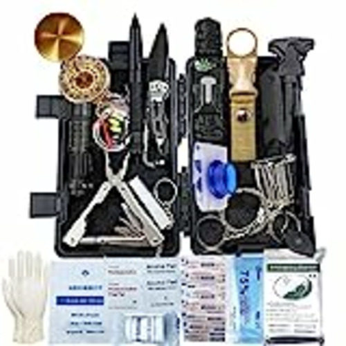 Vendo Kit de Supervivencia, 63 en 1 Multifuncional Equipo de Botiquín Primeros Auxilios, Regalos Ideales de Navidad y Cumpleaños para Hombres Supervivencia de Emergencia para Viajar Caminar Acampar