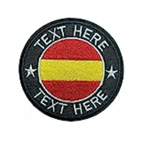 Vendo Brillina Parche con Nombre Militar Personalizado, Parche de Bandera de España de 7,6 cm con su Texto Bordado Personalizado Accesorio Militar y Táctico para Ropa Sombreros Chaquetas Mochilas