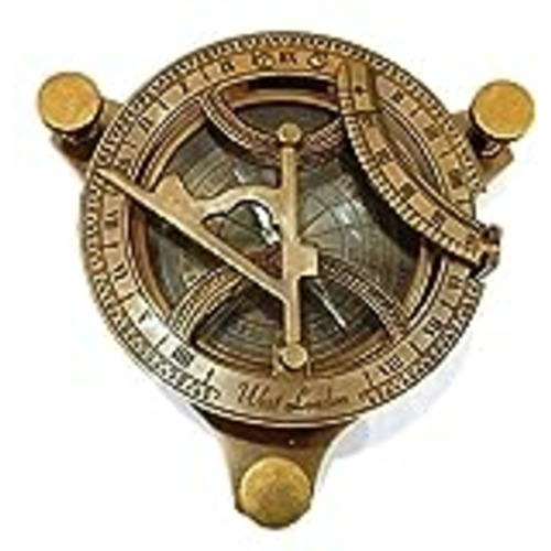 Vendo Brújula de latón Antiguo con dial de Sol, brújula Totalmente Funcional, náutica, marítima, Vintage, brújula Antigua
