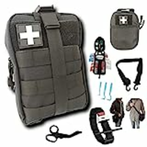Vendo Botiquín militar completo de color negro Montaje en FRANCIA Normas CE + botiquín pequeño + correa para el hombro + portagarrapatas Diseñado para el senderismo, los viajes, el airsoft