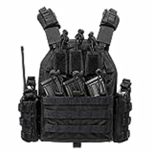 Vendo WLXW Chaleco Táctico Al Aire Libre para Hombres, Chaleco Deportivo de Uniforme de Campo Militar, Chaleco MOLLE Ajustable Multifuncional (S-4XL), Juego de Paintball CS con Pistola de Aire,Negro