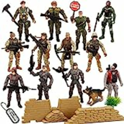 Vendo JOYIN Juego de 16 Piezas de Soldados de Juguete Militar, Figuras de Hombres del ejército con 12 Figuras de acción realistas de guardabosques del ejército y Accesorios de Equipo de Armas