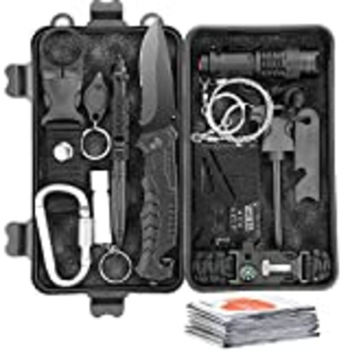 Vendo Kit de Supervivencia 13 en 1 Paquete de Supervivencia de Bolsa de Herramientas con Manta de Emergencia y Multifuncional Bolsa de Supervivencia de Emergencia para Viajar Caminar Acampar al Aire (13pcs)
