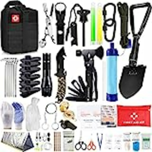 Vendo 246 in 1 Kit de Supervivencia,Equipo de Emergencia con Filtro de Agua I Cuchillo de Caza I Linterna,Kit Supervivencia Apagon de Emergencia,para Viajar Caminar Acampar al Aire Montaña
