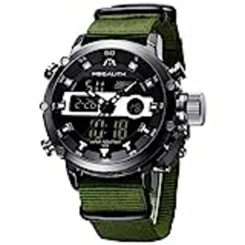 Vendo MEGALITH Relojes Hombre Digitales Militar Relojes Grandes LED Reloj de Pulsera Analogico Digital Deportivo Relojes de Hombre Nylon Impermeable Electrónico Cronometro Calendario - Verde Negro