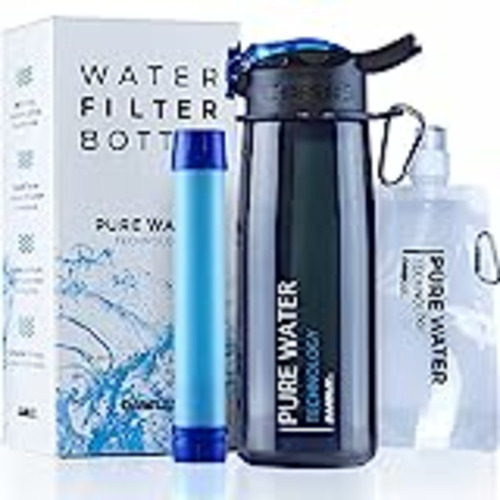 Vendo Daabliz – Botella Agua Filtro por Viaje : Purificador Agua Portatil - Agua Filtrada Elimina El 99,9% De Las Bacterias - Cierre Un Caricia - Kit Supervivencia Senderismo, Camping, Bicicleta, Gimnasio
