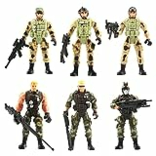 Vendo Soldados Play Set, 6 Piezas Soldado Figura Juguete Movible Modelo Militar Ejército Hombres Figuras con Armas Militares Ejército Soldado Figuras de Acción Militar Play Set para Niños y Adultos - B