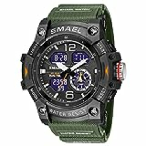 Vendo SMAEL Digitales Relojes De Hombre Deportivos LED Outdoor Multifuncional Plástico Goma 50M Resistente Agua Militares Táctica Analógico Cuarzo Relojes De Pulsera Grande Dial 12H/24H Tiempo,Army Green