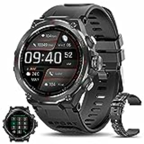 Vendo KIQULOV Smartwatch Hombre para Exteriores de Grado Militar (Respuesta/Llamada), Reloj Inteligente Fitness con Monitor de Ritmo Cardíaco/ SpO2 / Sueño, Smartwatch Táctico Bluetooth para Android iOS