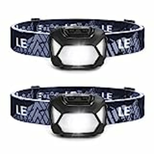 Vendo LE Linterna Cabeza LED 1300lux (2 Pack), Linterna Frontal LED Alta Potencia, Luz Frontal Cabeza 6 Modos Luz con Luz Rojo, Impermeable IPX4 para Correr, Camping, Excursión, Pesca(Pilas No incluido)