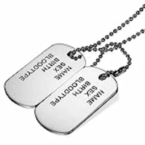 Vendo Cupimatch Chapas Militares Personalizadas de Acero Inoxidable Estilo Ejército Americano Dog Tag Joyería de Hipoalergénico Original