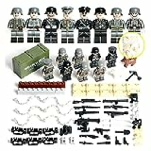 Vendo ZOTIN 8 juguetes militares de minifiguras, mini juego de base de figura militar de la Segunda Guerra Mundial con pistola de arma, juguetes de soldado de abanico militar para niños regalos de