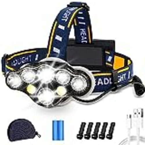 Vendo E Hyted Linterna Frontal LED Recargable, Alta Potencia Linterna Cabeza con 8 Modos, 18000 Lúmenes, Linterna Frontal de Luz de Advertencia Roja Impermeable IPX4 Para Camping Pesca