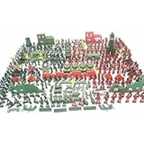 Vendo Juego de Figuras Militares, Ejército Militar Serie de Modelos Juguetes de Soldados, Tanque, Avión, Bandera, Cerca, Otros Accesorios de Campo Batalla Regalo Ideal para Niños (330 PCS)