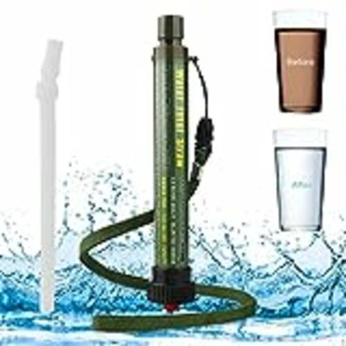 Vendo Filtro Agua Supervivencia 2000L, Potabilizador de Agua Exterior Purificador Agua Portatil Eliminar Bacterias, Olores y Sustancias Nocivas, Water Filter para Camping, Senderismo y Emergencia