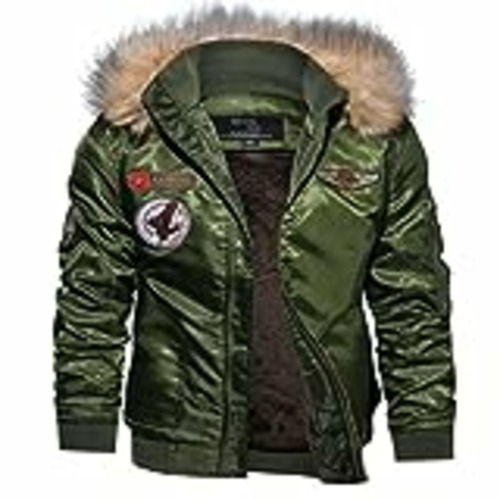Vendo Shuanghao Abrigos de Moda Militares Casuales de los Hombres Abrigo de Invierno de algodón Grueso Chaqueta de Bombardero Chaqueta piloto Capa táctica del ejército Traje Deportivo cálido (L, Verde)
