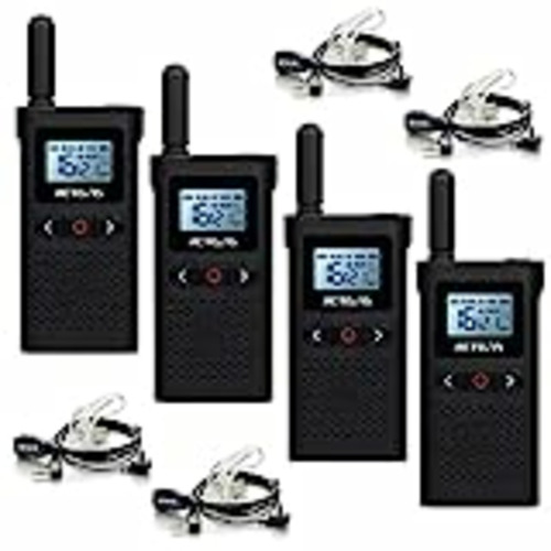 Vendo Retevis RB628 Walkie Talkie, PMR446 Profesional Walkie Talkie Recargable 1500mAh, 16 Canales, VOX, Pantalla LCD, Mini Walkie Profesionales con Auriculares para Restaurante, Regalo (4 Piezas, Negro)