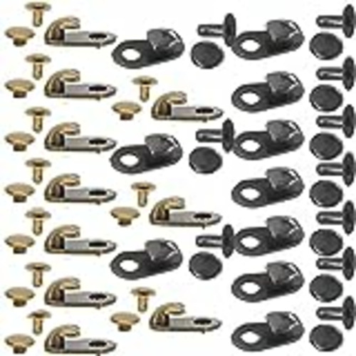 Vendo 20 Conjuntos Botas de Aleación Hebillas de Cordones, Ganchos de Encaje para Botas, para Reparación de Escalada en Campamento, Hebilla de Reparación de Zapatos de Cuero para Botas (Bronce, Gris)