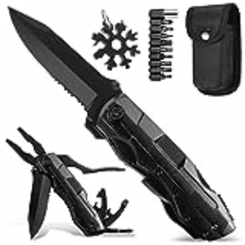 Vendo Regalos para Hombres, Navaja Multiusos y Snowflake Multi Tool, Alicates Plegables, Cuchillo Plegable Supervivencia, Herramienta Multiuso Inoxidable, Multiherramienta para Actividades de bricolaje