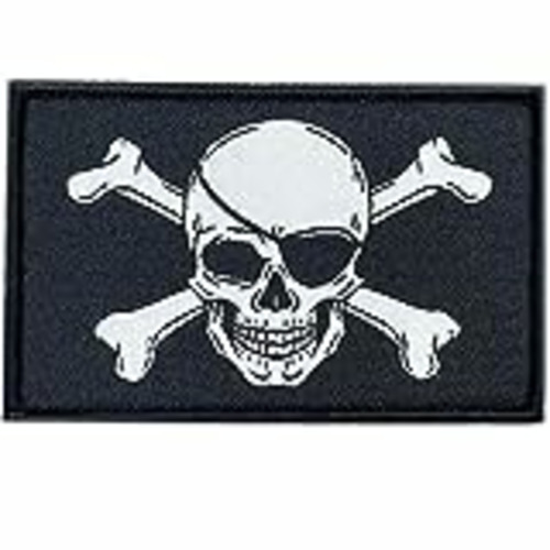 Vendo Bandera Pirata con Parche en el Ojo. Emblema Moral con Calavera Táctica Militar. Equipo Corsarios - 80 x50 mm