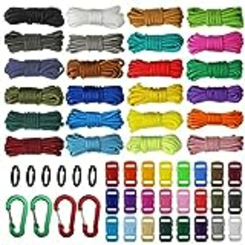 Vendo aufodara Kits de Paracord 240 pies 24 Colores Cuerda de Paracaídas con 24 Hebilla, 6 Anillo de Llavero y 4 Mosquetón para el Aire Libre, Camping, Trenzar Pulseras, Llavero y Collar Perro (B)