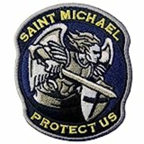 Vendo San Miguel nos protégé Táctico Militar moderno Broche Bordado de Gancho y Parche de Gancho y bucle de cierre